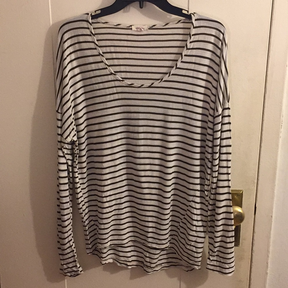 Pink Lotus Striped Long Sleeve Shirt